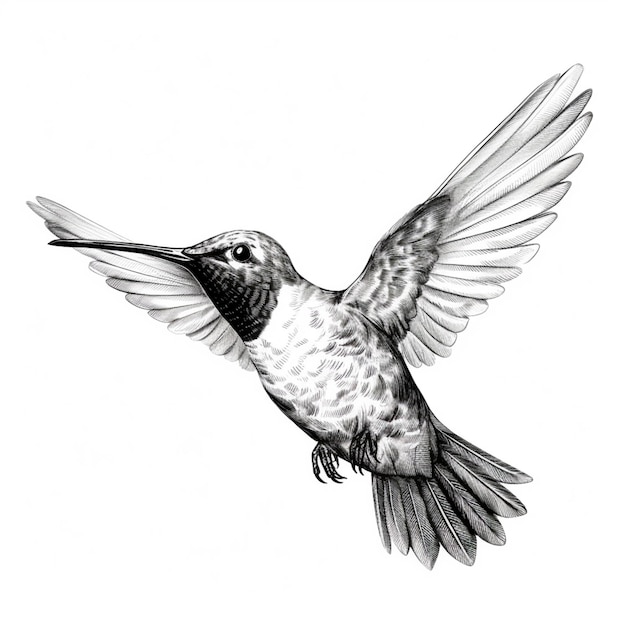 arafed kolibrie in vlucht met uitgestrekte vleugels generatieve ai