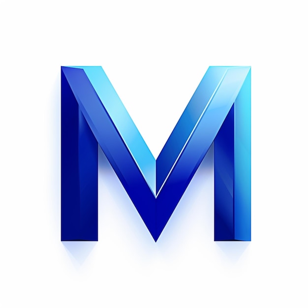 Foto arafed letter m met een blauw kleurverloop op een witte achtergrond generatieve ai