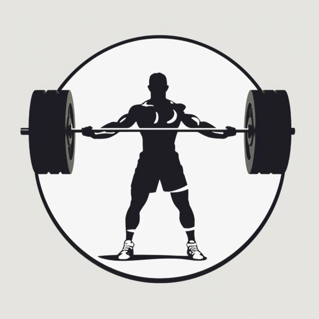 Photo arafed man lifting a barbell in a circle ai generative