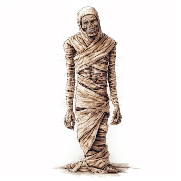 arafed man in a mummy costume standing in a pose generative ai