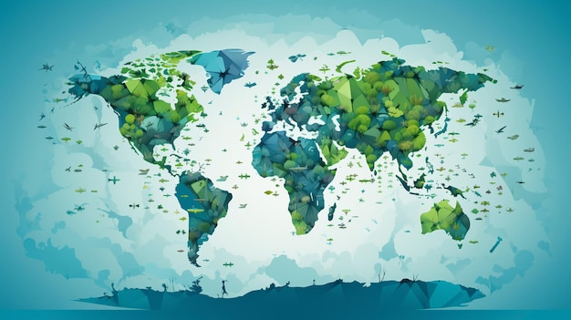 緑色の葉がたくさんある世界地図 - ガジェット通信 GetNews