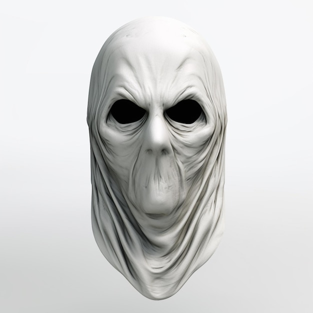 arafed mask with a white face and black eyes generative ai