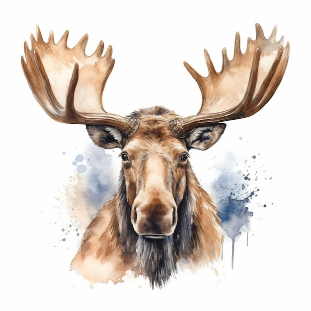 Arafed moose with large horns and a large nose generative ai