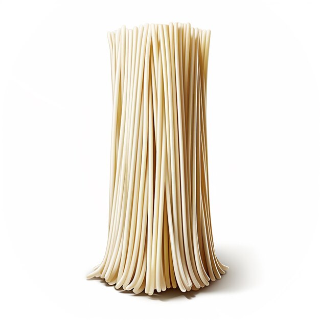 Photo arafed noodles are stacked on top of each other on a white surface generative ai