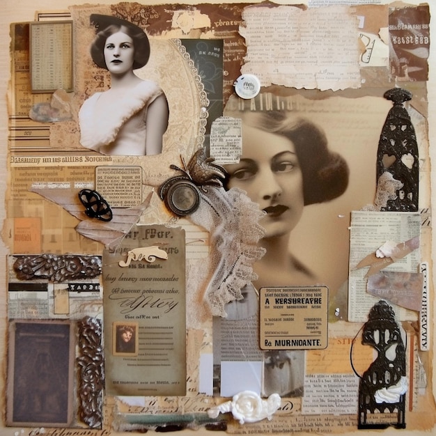 arafed photograph of a woman with a clock and a lot of papers generative ai