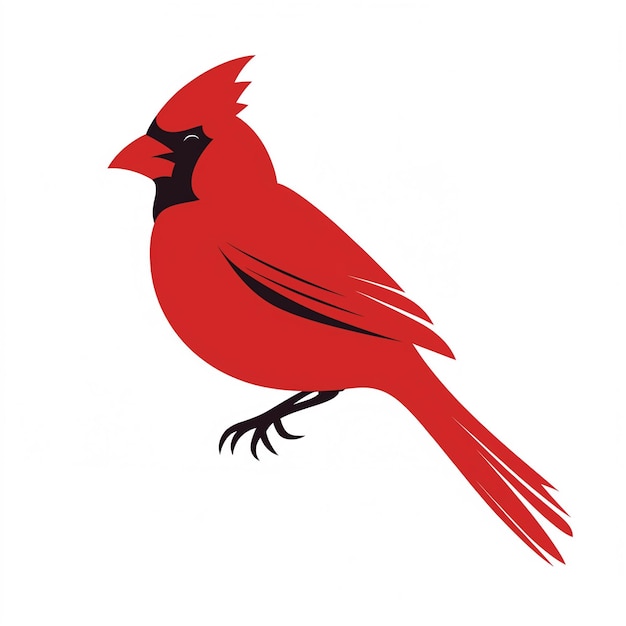 arafed red bird with black beak and black tail generative ai