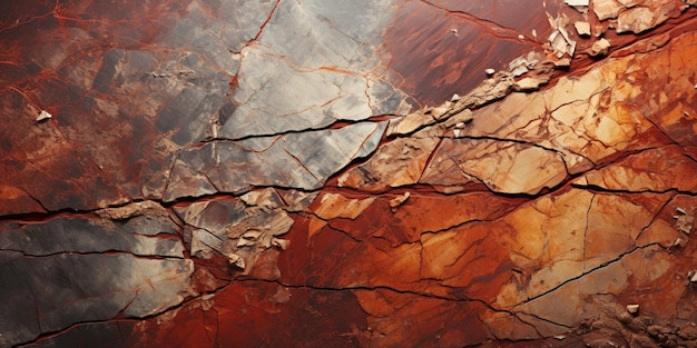 Arafed red and black marble with cracks and cracks in it generative ai