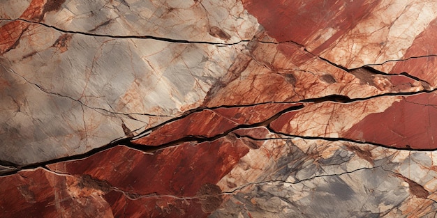 arafed rock with cracks and cracks in it with a sky background generative ai