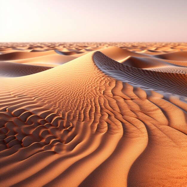 Arafed sand dunes in the desert with a few ripples of water generative ai