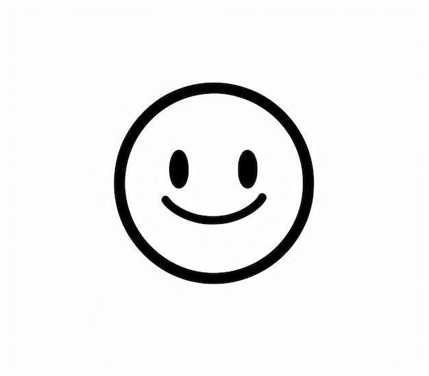 Arafed smiley face drawn in a circle with a black outline generative ai