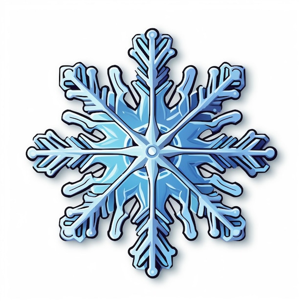 Photo arafed snowflake with blue and white colors on a white background generative ai