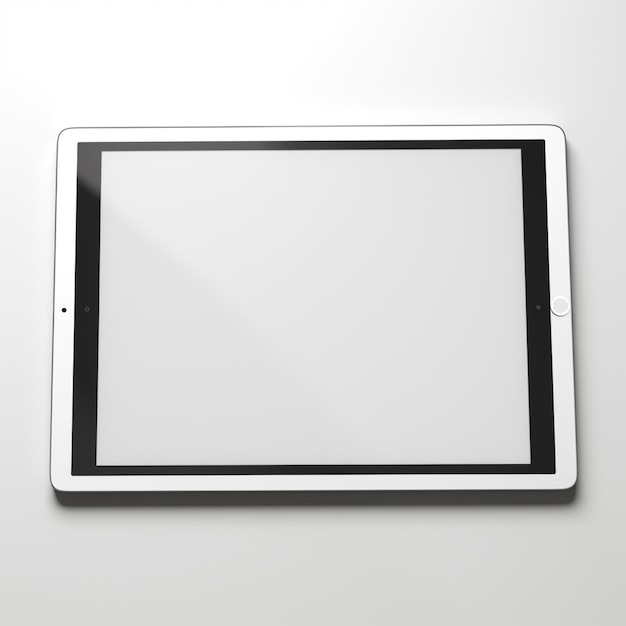 Arafed tablet computer met leeg scherm op wit oppervlak generatieve ai