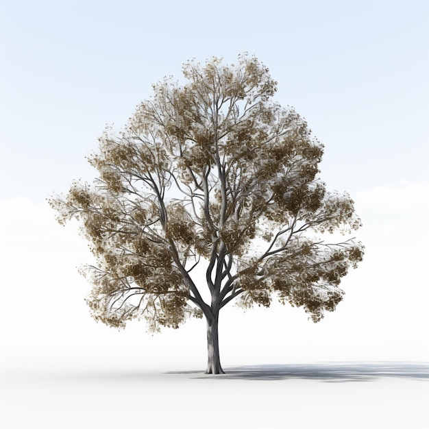 Арафедное дерево без листьев на белом фоне