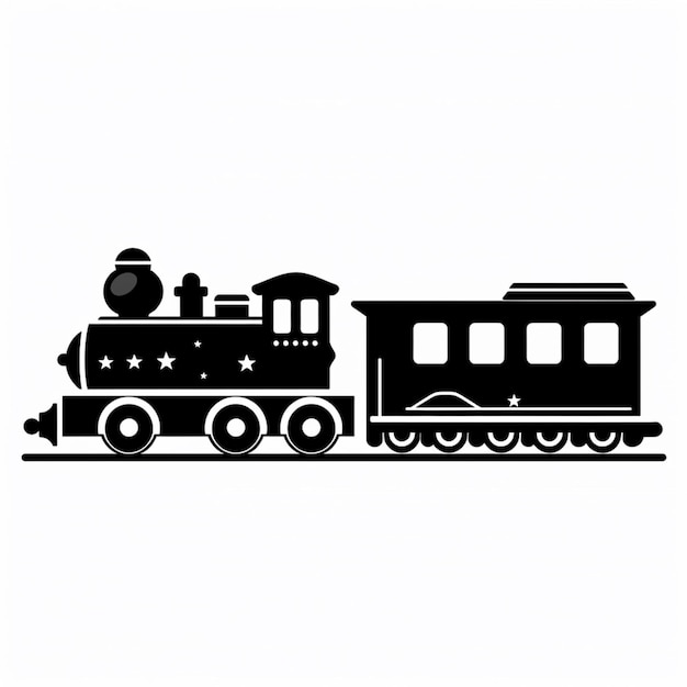 Foto arafed trein met een zwart silhouet van een trein wagen generatieve ai