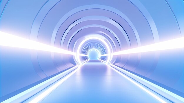 Arafed tunnel with a blue light at the end generative ai