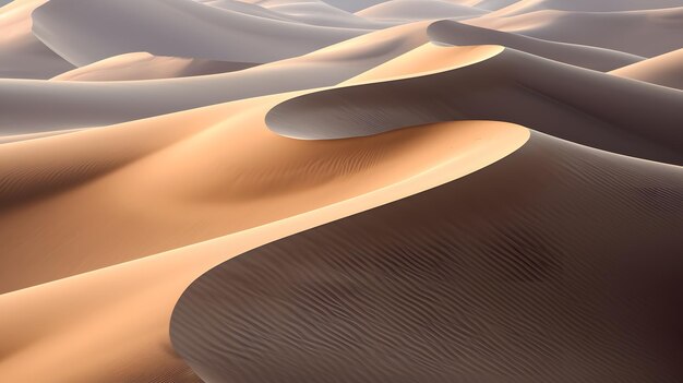 Arafed uitzicht op een woestijn met zandduinen en een paar wolken Generatieve AI