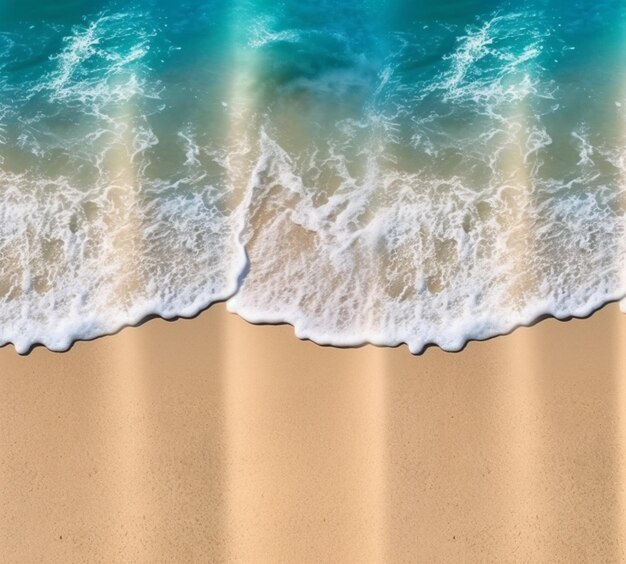 arafed view of a beach with a wave coming in to the shore generative ai