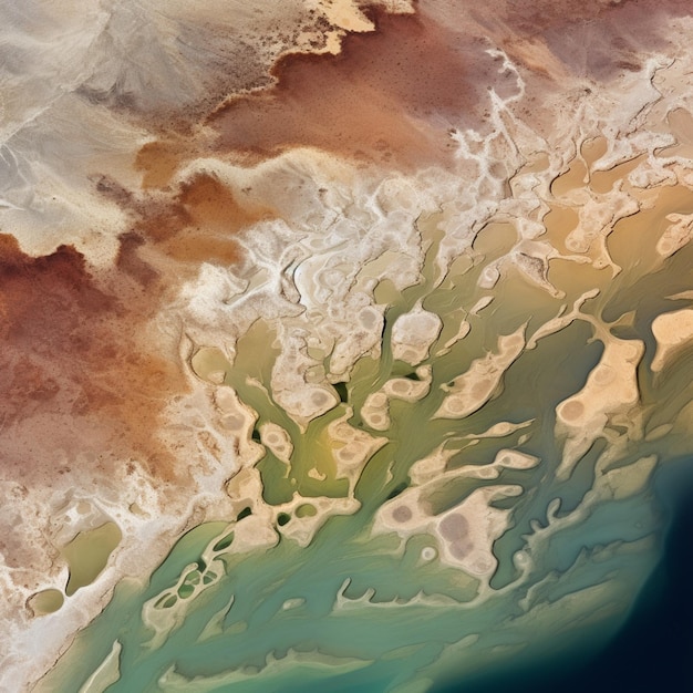 arafed view of a body of water with a small patch of land generative ai