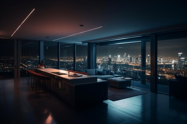 Арафед вид на город ночью из высотного здания генеративный ай