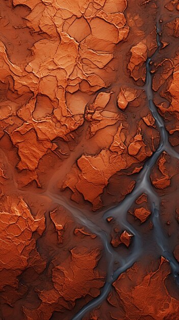 Arafed view of a river running through a desert like area generative ai