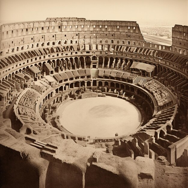 Foto vista arafed di un'ampiezza romana con un'apertura circolare generativa ai