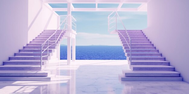 Arafed view of a stairway leading to a large open door generative ai