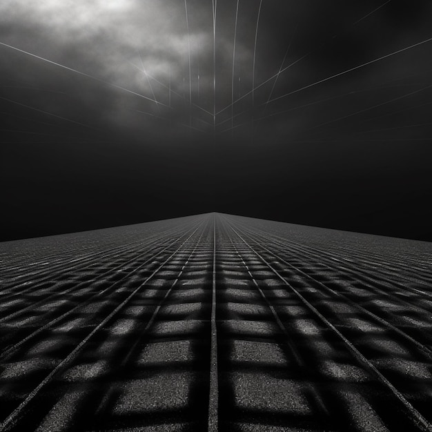 Arafed view of a train track with a sky background generative ai