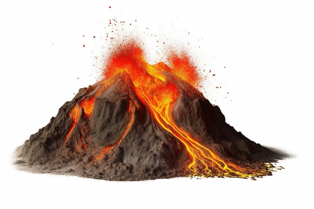 arafed volcano with lava and red lava spewing out of it generative ai