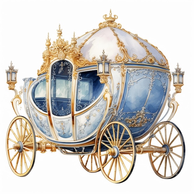 Foto arafed wagen met een blauw en goud ontwerp aan de voorzijde generatieve ai