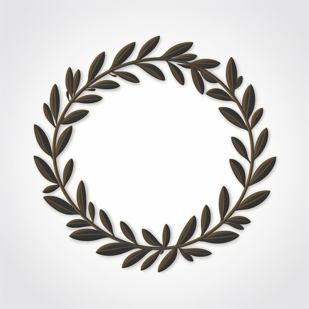 Photo arafed wreath of leaves on a white background with a place for text generative ai