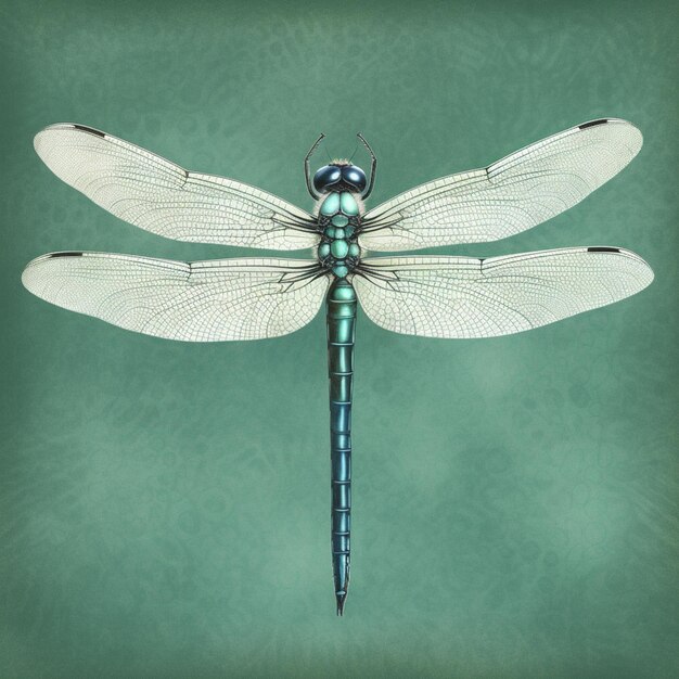 Araffe dragonfly with a blue body and white wings generative ai