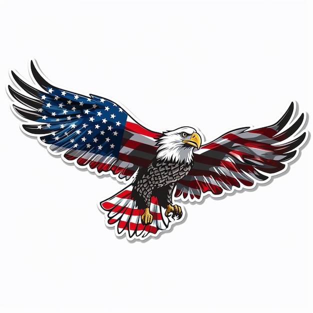 araffe eagle with american flag on wings flying in the sky generative ai