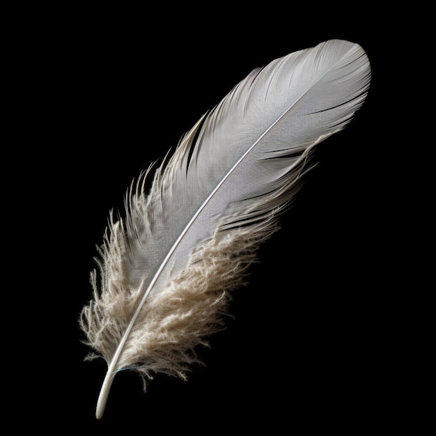 Araffe feather on a black background with a black background generative ai