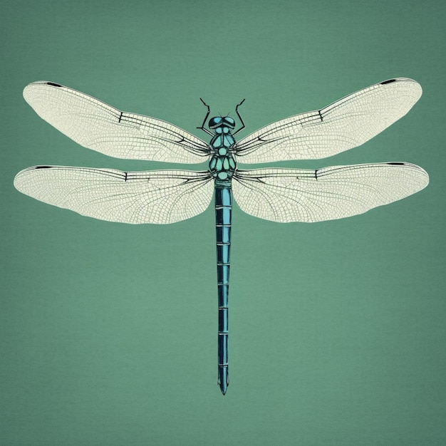 Foto araffe libel met een blauw lichaam en witte vleugels generatieve ai