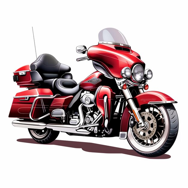 araffe red motorcycle with black seat and chrome rims generative ai