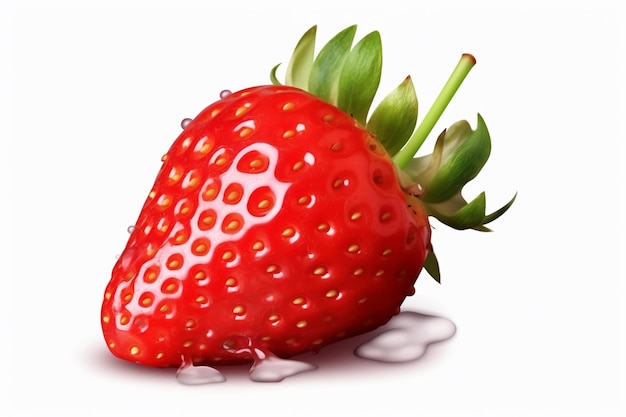 araffe strawberry with a white substance on its side generative ai