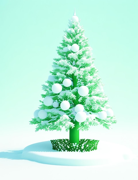 Araffe tree in a snowy field with a blue sky generative ai