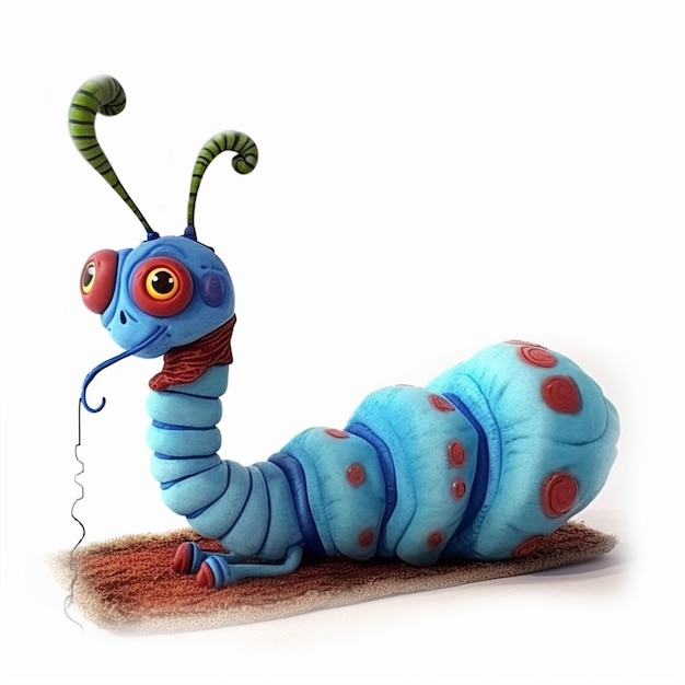 Araffe with a blue body and red spots on its legs generative ai
