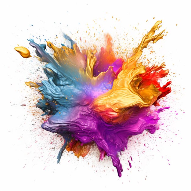 araffes of colored paint splashing on a white surface generative ai