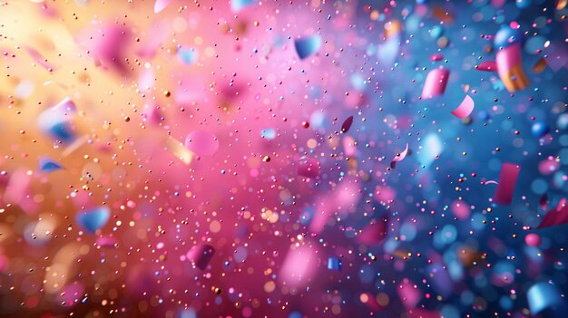 araffes of confetti falling from the sky in a colorful background generative ai