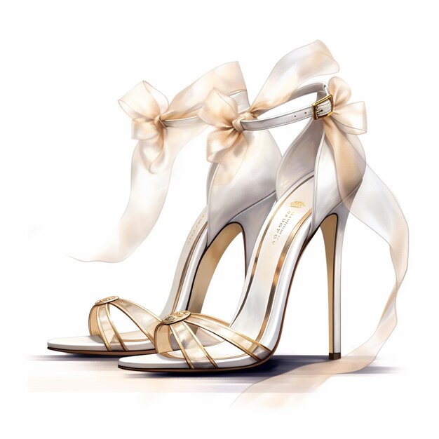 araffes with a bow on the ankle and a high heel generative ai