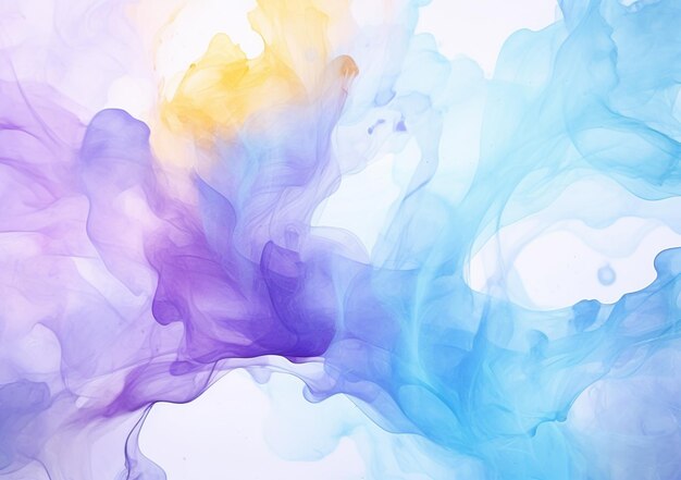 Arafly colored ink is mixed in to a white background generative ai