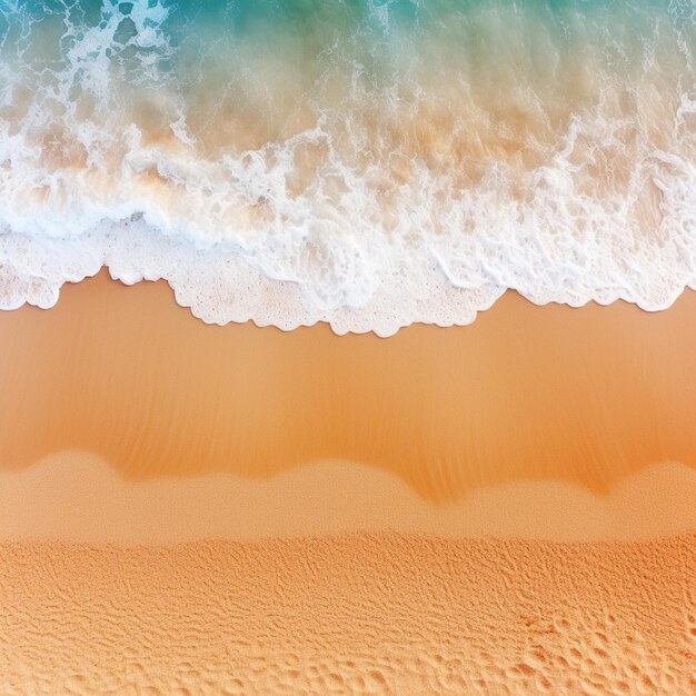 Photo arafly shot of a beach with a wave coming in to shore generative ai