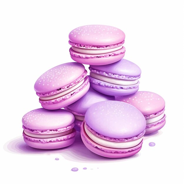 Arafly stacked pink and purple macarons with white dots generative ai