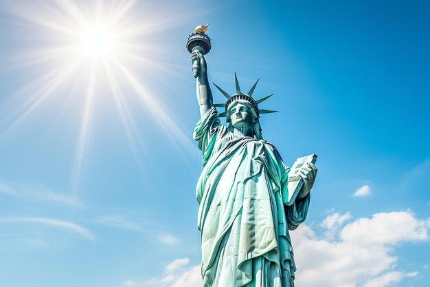 Araful statue of liberty with a torch in the air generative ai