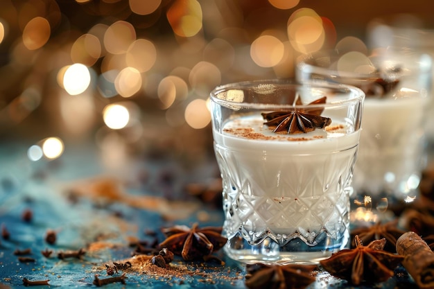 Photo arak cocktail with anise turkish and greek alcoholic aperitif ouzo cool drink for bars on white