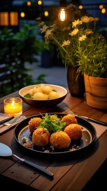 Foto gli arancini sono palline di riso italiane.