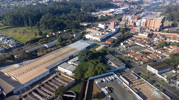 Araras Sao Paulo Brazil August 01 2022 Nestle Araras drone photos showing the plant of the Nestle industry in the city of Araras in Brazil drone photo