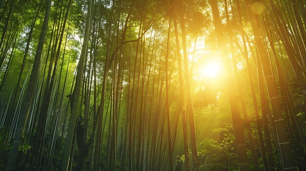 Photo the arashiyama bamboo grove is a popular tourist destination in kyoto japan it is a beautiful and serene place that is perfect for a relaxing walk