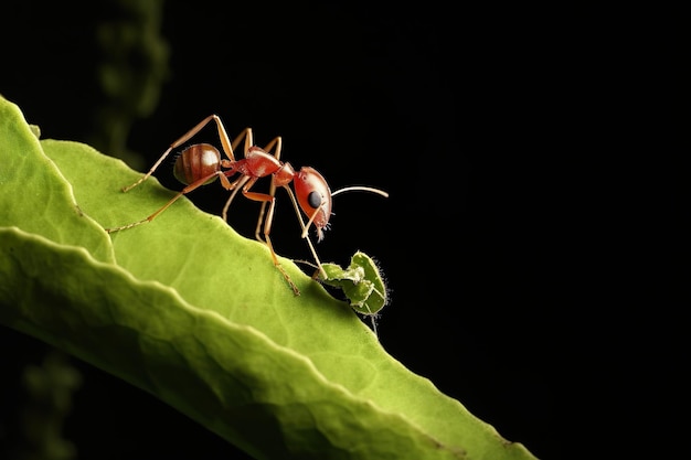 Arbeidersbladsnijdermier Atta cephalotes die een blad snijdt